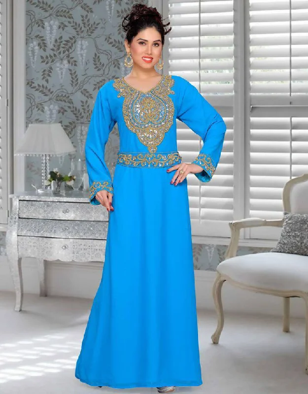 Clearance Slim Fit kaftan With Golden Embroidery