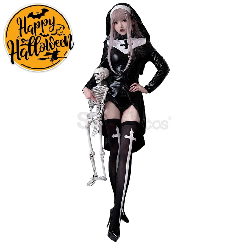 【In Stock】Halloween Cosplay Cross Nun Cosplay Stage Performance Cosplay Costume