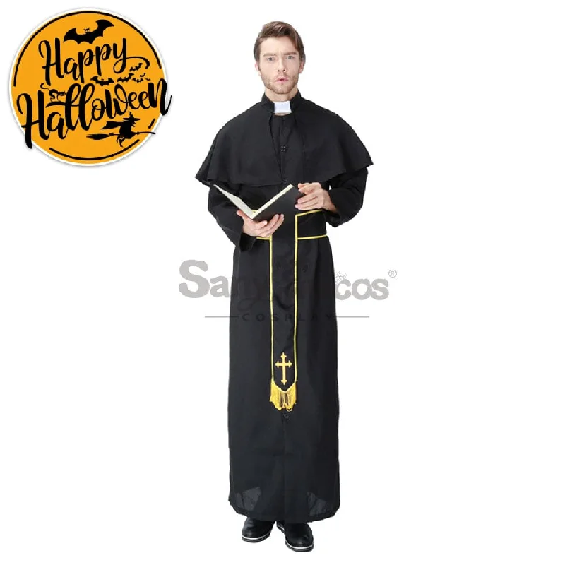 【In Stock】Halloween Cosplay Medieval Fashion Pastor Gown Cosplay Costume