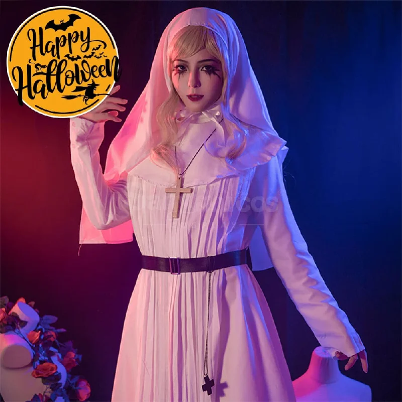 【In Stock】Movie The Nun Cosplay Valak (White) Cosplay Costume