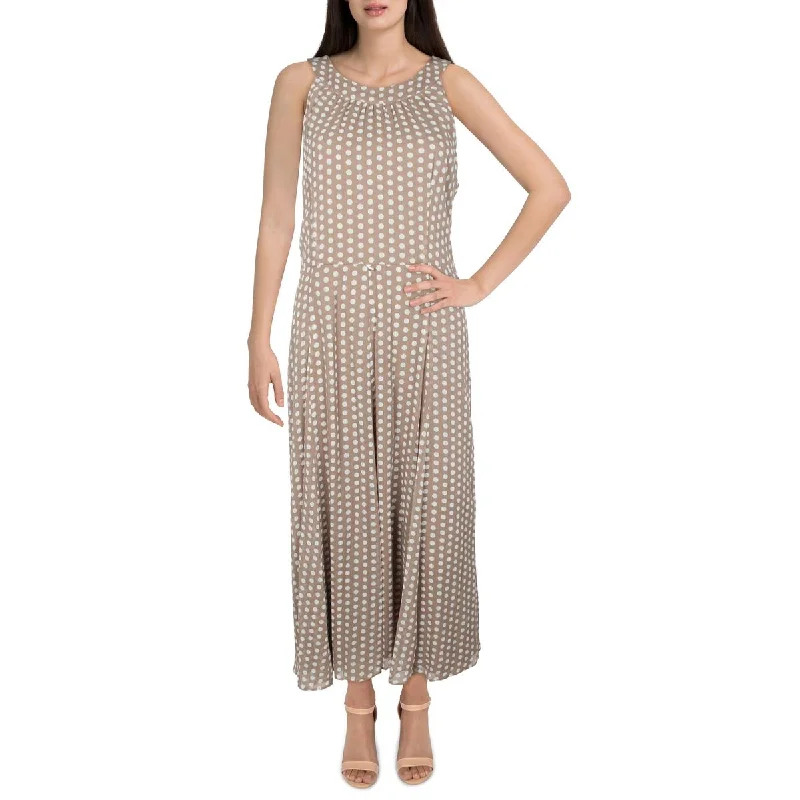 Womens Polka Dot Sleeveless Maxi Dress