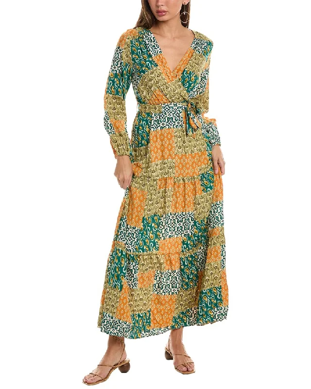 Anna Kay Patches Silk-Blend Maxi Dress